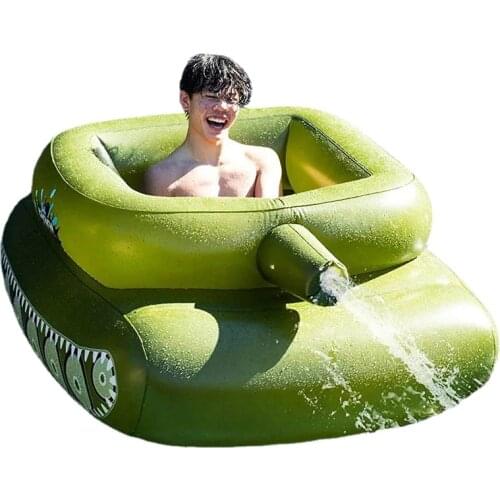 New PVC Inflatable Sprinkler Truck Water Jet Tank Water Truck Adult Water Toys Overwater Floating Mat
