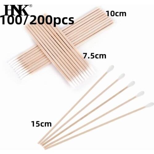 100 pcs Wood Cotton Swab Manicure Clean Sticks Buds Tip Wood Cotton Head Swab Manicure Detail Corrector Nail Polish Remover