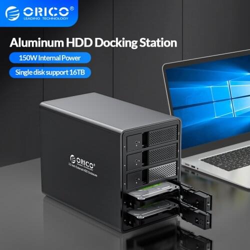 ORICO Chia 95 Series Multi Bay 3.5'' SATA to USB3 HDD Docking Station 16TB Single Internal Power HDD Enclosure Aluminum HDD Case