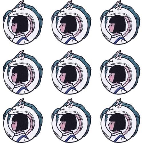 Pulaqi 10PCS Spirited Away Patch Wholesale Patches Iron On Patches For Clothing Faceless Man Wholesale Dropship Custom Patch