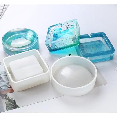 Silicone Round Square Ashtray Mold Jewelry DIY Making Mould Casting Craft Tool