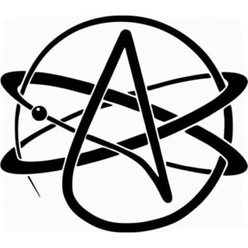 Atheist Symbol Auto Sticker Pvc Mysterious Car Motorcycle Decoration Decal Suitable for Various Models Black/white, 13cm * 13cm