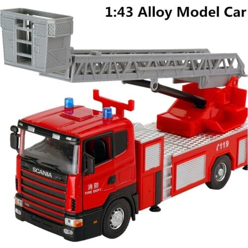 1:43 alloy construction vehicles, ladders high simulation model, childrens educational toy car, free shipping
