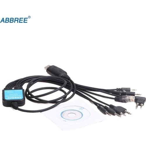 ABBREE 8 in 1 USB Programming Cable for Walkie Talkie Baofeng TYT Kenwood Motorola Yaesu Icom HYT Car Mobile Two Way radio