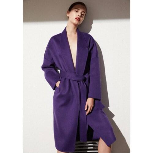 High End Cashmere Overcoat Womens Mid Long 2021 New Black Double-sided Hepburn Celebrity Age Reducing Woolen Jacket