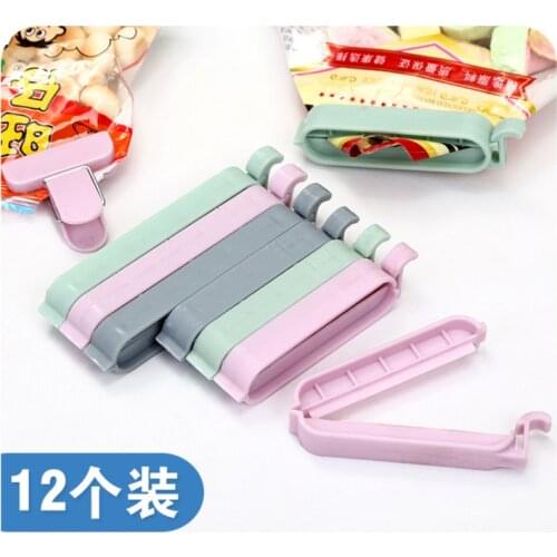 12Pcs/set Bag Clips Snack Fresh Food Storage Bag Sealer Kitchen Tool accessories Mini Vacuum Sealer Clamp Food Clip
