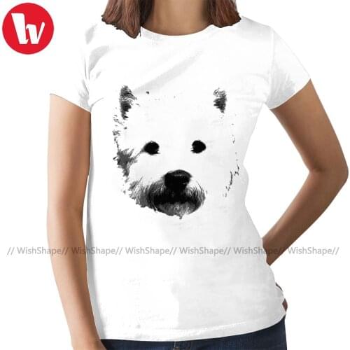 West Highland White Terrier T-Shirt White Terrier Westie T Shirt Print Gray Women tshirt Ladies Tee Shirt