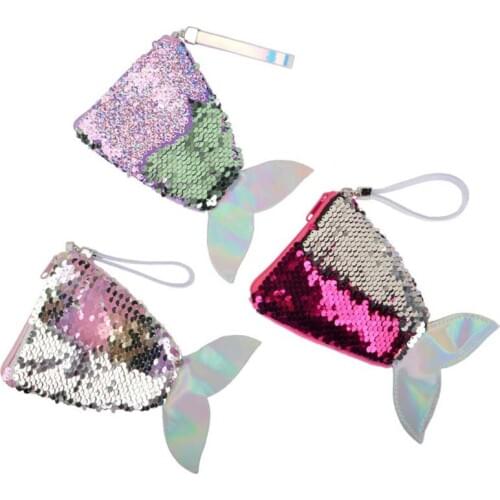Women Mermaid Tail Sequins Coin Purse Girls Card Holder Wallet Purse Bag Pouch For Kids Gifts