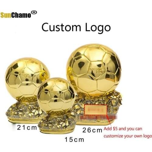 Golden Globe Trophy Sculpture Football Match Player Trophy Custom C Romesi Surrounding Football Resin Crafts Desktop Decoration