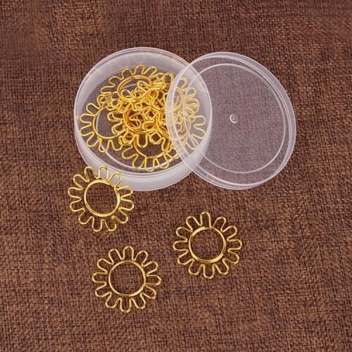 Golden Sunflower shaped Paper clips Decorative Gold Paper Clips Gold Decor For Office Kawaii Stationery Office Gold Stationery