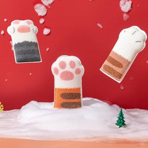 1PC Baby Cartoon Bath Gloves Cats Claw Bath Towel Childrens Soft Bath Brush Shower Accessories Baby Adult Body Clean Sponge