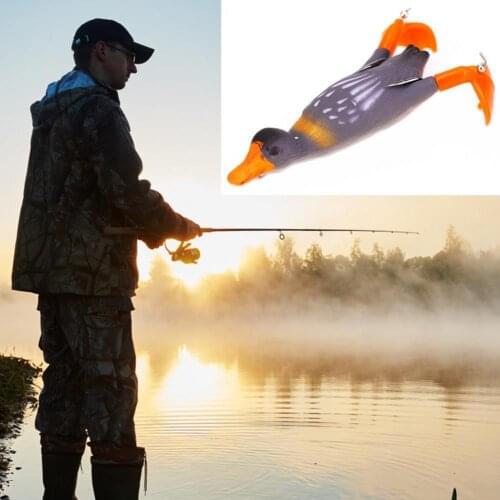 10.5g 9.5cm Fishing Lure Duckling Double Propeller Silicone Floating Rotary Soft Bionic Lures for Fishing Lover
