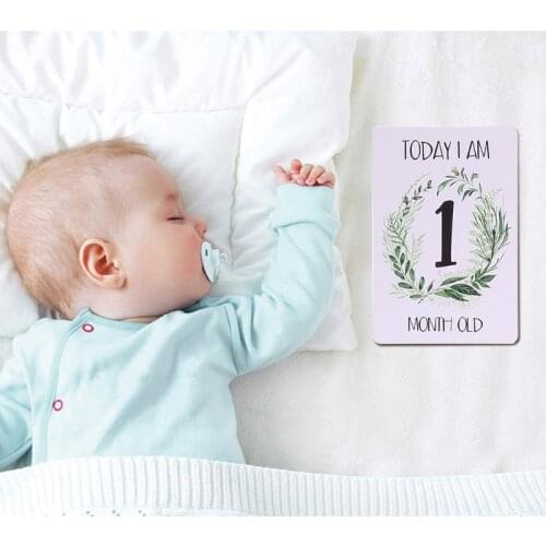 Baby Monthly Cards Sticker Photography Photo Age Cards Baby Shower Registry Gift B36E