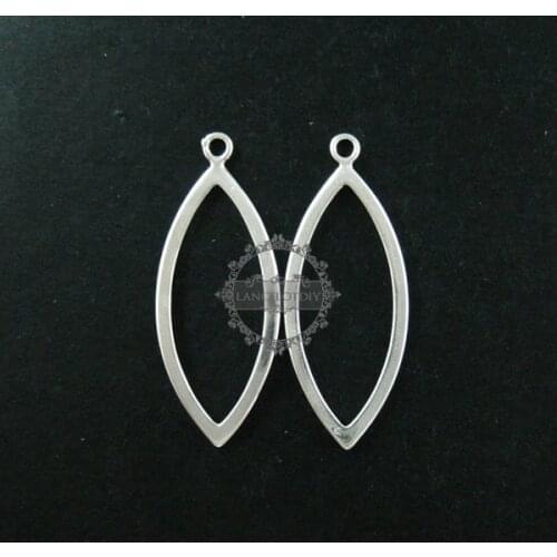 16*42MM 925 sterling solid silver drop shape DIY pendant charm jewelry findings 1820274