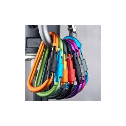 2PCS Outdoor climbing backpack carbine Aluminum Carabiner D-Ring Key Chain Clip Camping Keychain Snap Hook Outdoor Travel Kit