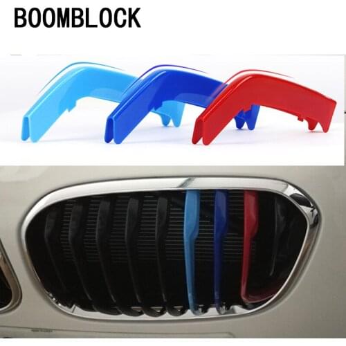 3D M Styling Car Front Grille Trim Sport Strips Cover Motorsport Power Performance for BMW E87 E81 E82 E88 1-Series 2003-2011