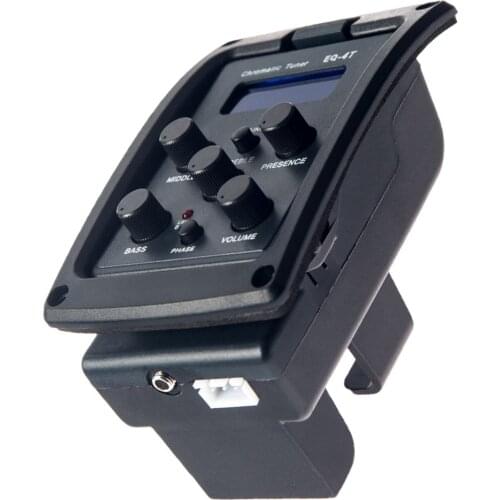 4 Bands Volume Control Pickup Preamp EQ Tuner for Acoustic Guitar Parts