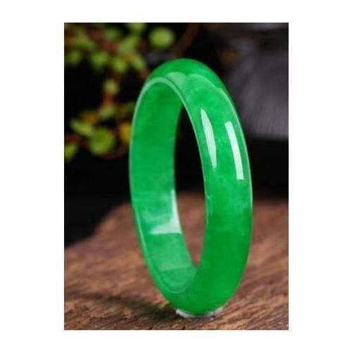 60mm Natural Emerald Green Jadeite Jade Bangle Bracelet Handmade