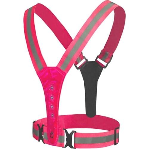 A5KC Hiking Reflective Vest , Cycling, & Belt for Men, Women & Kids - Safe & Comfortable - Bright Lights for High Visibility