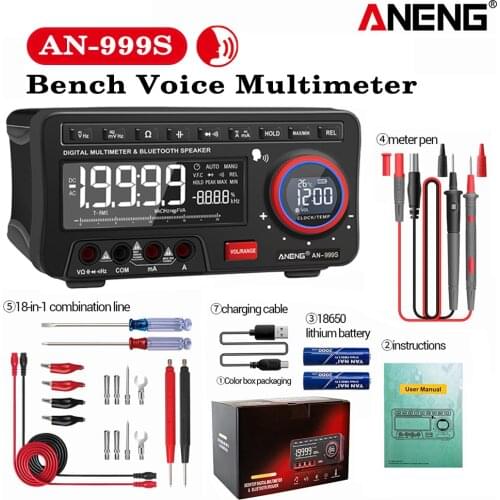 ANENG AN888S 19999 Counts Profesional Digital True Rms Bench Multimeter Bluetooth Autorange Transistor Automotive Tool ICR Meter