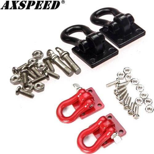AXSPEED RC Car Metal Trailer Tow Hook Accessories with Tow Chain for 1/10 RC Crawler Axial SCX10 90046 Traxxas TRX4 TRX6 Parts