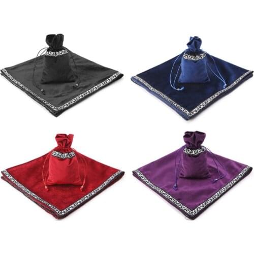 Velvet Tarot Tablecloth Divination Altar Tarot Cards Bag Board Game Accessories