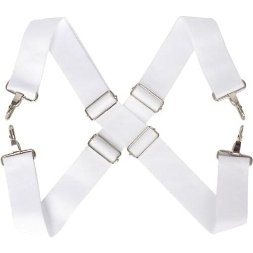 Bass Drum Strap Parade X Type Sling Belt Adjustable Nylon White Percussion