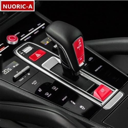 Center Console Gear Shift Buttons Sequins Decoration Cover Trim For Porsche Cayenne 2018-2021 Car Styling Interior Accessories