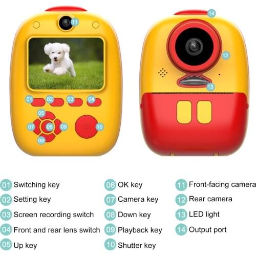Kids Camera Instant Print Digital Video Camera 2 Inch 26 Megapixel with Printing Paper Stickers Makers Toys brinquedos for Girls