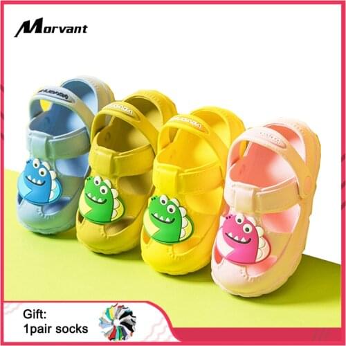 Kids Sandals Cartoon Dinosaur Childrens Sandals Dual purpose and Transform Indoor Outdoor Sandals Lightweight Kids Shoes