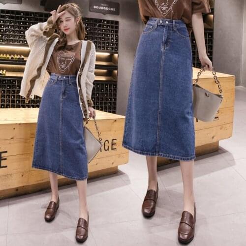 Long Denim Maxi Plus Size Oversized Korean Fashion High-Waisted Vintage Summer WomenS Clothing Skirt Vetement Femme 2021