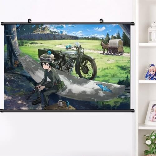 Japanese Anime Kino no Tabi the Beautiful World Wall Scroll Poster Manga Wall Hanging Poster Home Decoration Art Gifts 40*60cm