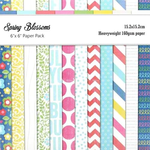 KSCRAFT 12 Sheets Spring Blossoms Scrapbooking Pads Paper Origami Art Background Paper Card Making DIY Scrapbook Paper Craft