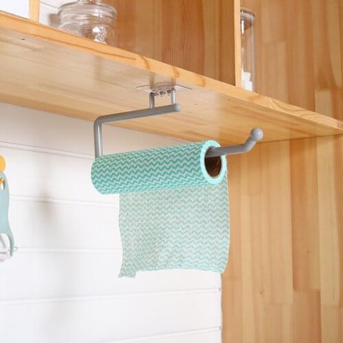 Kitchen Paper Roll Holder Towel Hanger Rack Bar Cabinet Rag towel rack punch-free plastic lazy rag holder wall hanging rack