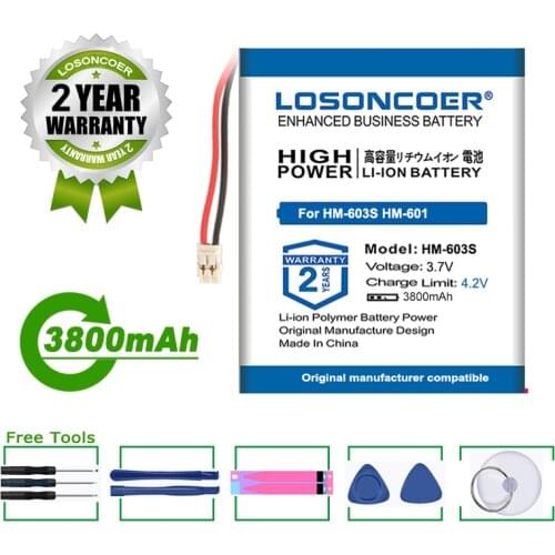 LOSONCOER Battery HM-603S 3800mAh Battery For HIFIMAN HM-603S HM-601 SLIM HM-602 755560