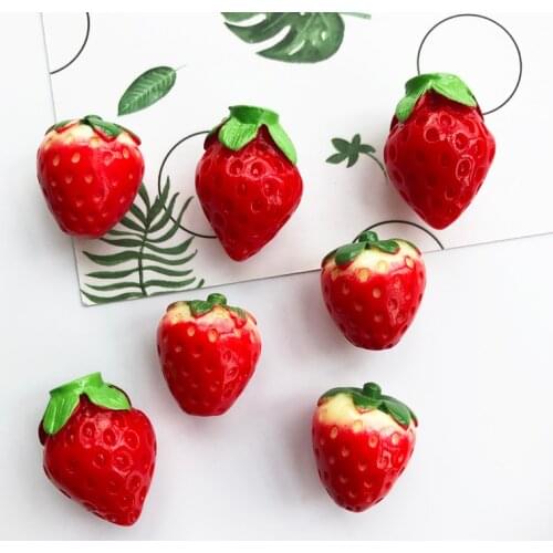 3D Stereo Strawberry Resin Fridge magnet Magnetic Refrigerator Stickers Fruit Magnet for Home Kitchen Decorations