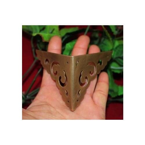 6.5CM copper fittings of antique Ming and Qing angle 2 angle double bread furniture brass angle