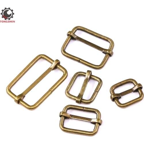 50 Bronze Metal Rectangle Adjuster Triglides Slides Buckle Roller Pin Buckles Slider Strap Adjuster for Belt Bags DIY Accessory