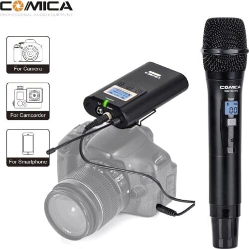 Comica CVM-WM100 H UHF 48 Channels Wireless handheld Microphone System Kit for Canon Nikon DSLR Cameras and Smartphones etc