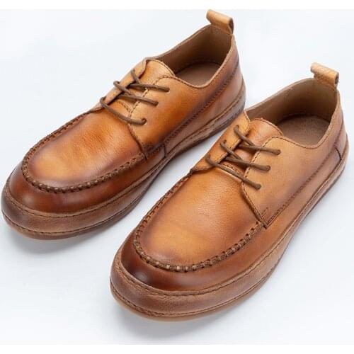 Men Oxfords Genuine Leather Dress Shoes Brogue Lace Up Mens Casual Shoes Luxury Brand Moccasins Loafers Men