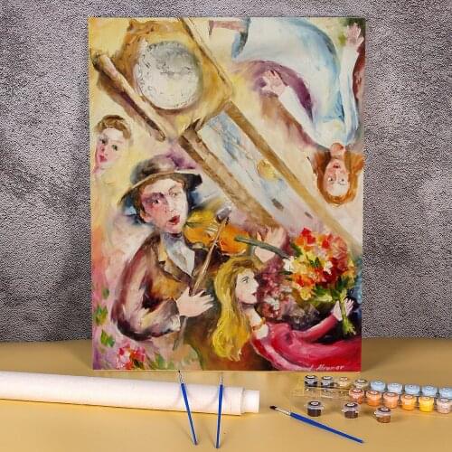 Oil Painting Style DIY Painting By Numbers Package Acrylic Paints 50*70 Canvas Painting Decorative Paintings For Handiwork