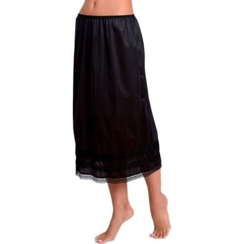 Women Petticoat Underskirt Skirts Polyester underdress Solid Skirt Hem Vestidos Summer Casual Slips Lady Lace Mini Sexy