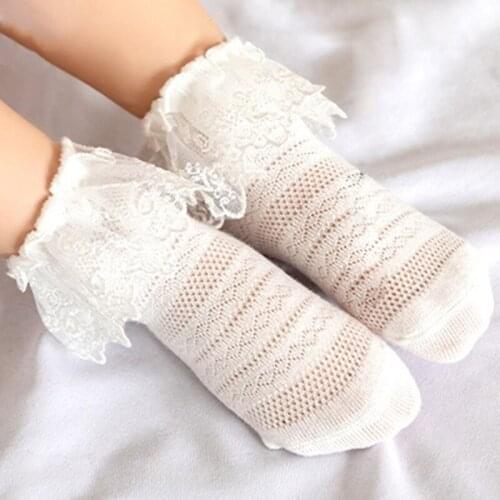 Baby Girl Socks Breathable Cute Lace Ruffle Princess Mesh Hollow Socks Children Ankle Short Sock Girls Kids Toddler