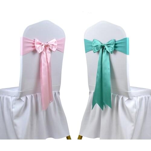 New Design Lycra Chair Band Spandex Chair Sashes With Satin Bow For Banquet Wedding Chair Cover Event Party Decoration