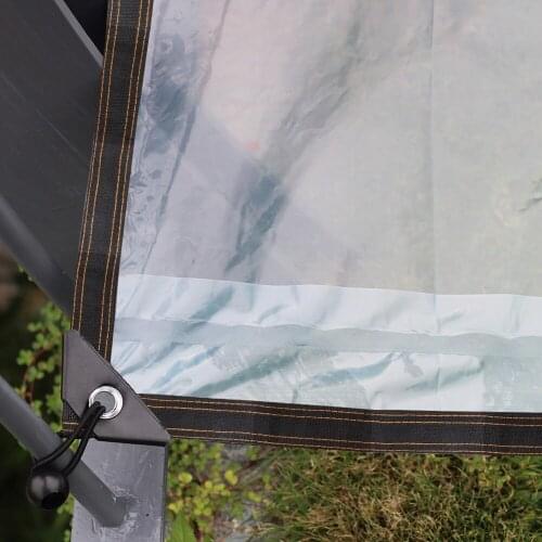 Portable Clear Sun Shade PE Waterproof Ground Plant Cover With Grommets Outdoor Greenhouse Film Canopy With Bungee Balls Garden