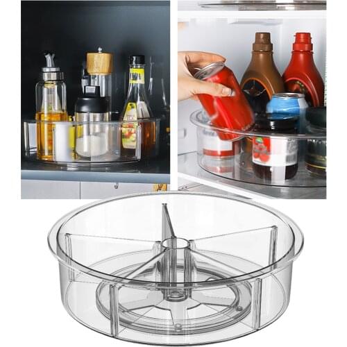 Turntable Storage Box Practical Plastic Storage Rack For Storing Tea Sweeteners Spice Rack Kitchen Cupboard Kitchen Organization