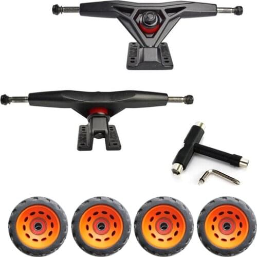 Pro Reinforce 7inch Gravity Casting Truck For Longboard And 76mm Off-road TPR Wheels Longboard Mountain Board Truck Wheels