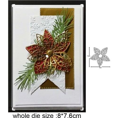 Metal Cutting Dies Christmas Flower Petal die cut Scrapbooking dies Paper Craft dies Handmade Cards Making Punch Art Cutter Dies