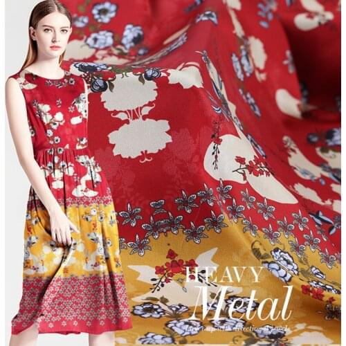 108x112 cm positioning silk fabric meter digital printing stretch satin silk fabric cheongsam dress fabric wholesale silk cloth