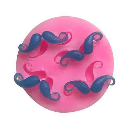 4 Cavity Beards Silicone Cake Mold for Chocolate Fondant Sugar Craft Soft Pottery Resin Dessert Pastry Bakeware Decorating Tools